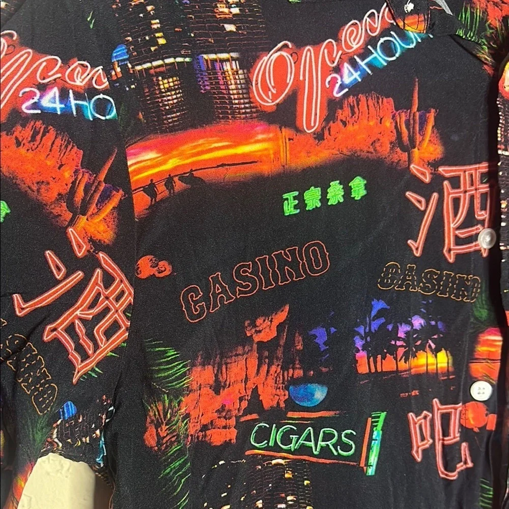 Graphic Neon Print Men's Shirt - Picture 3 of 4